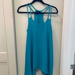 Turquoise flowy tank